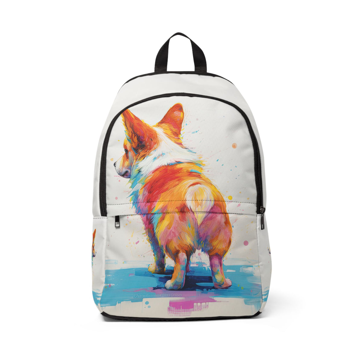 Peekaboo Corgi Vibrant Artistic Backpack — Beautiful Corgi Rucksack