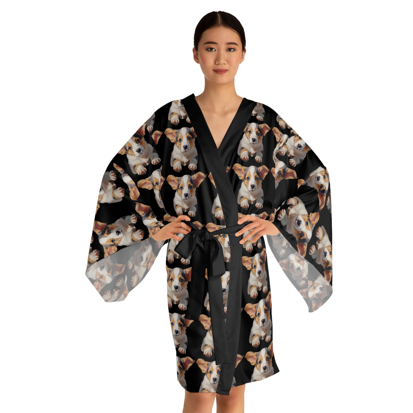 Puppy Portrait - Kimono Robe