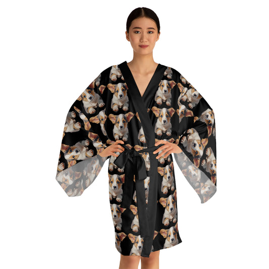 Puppy Portrait - Kimono Robe