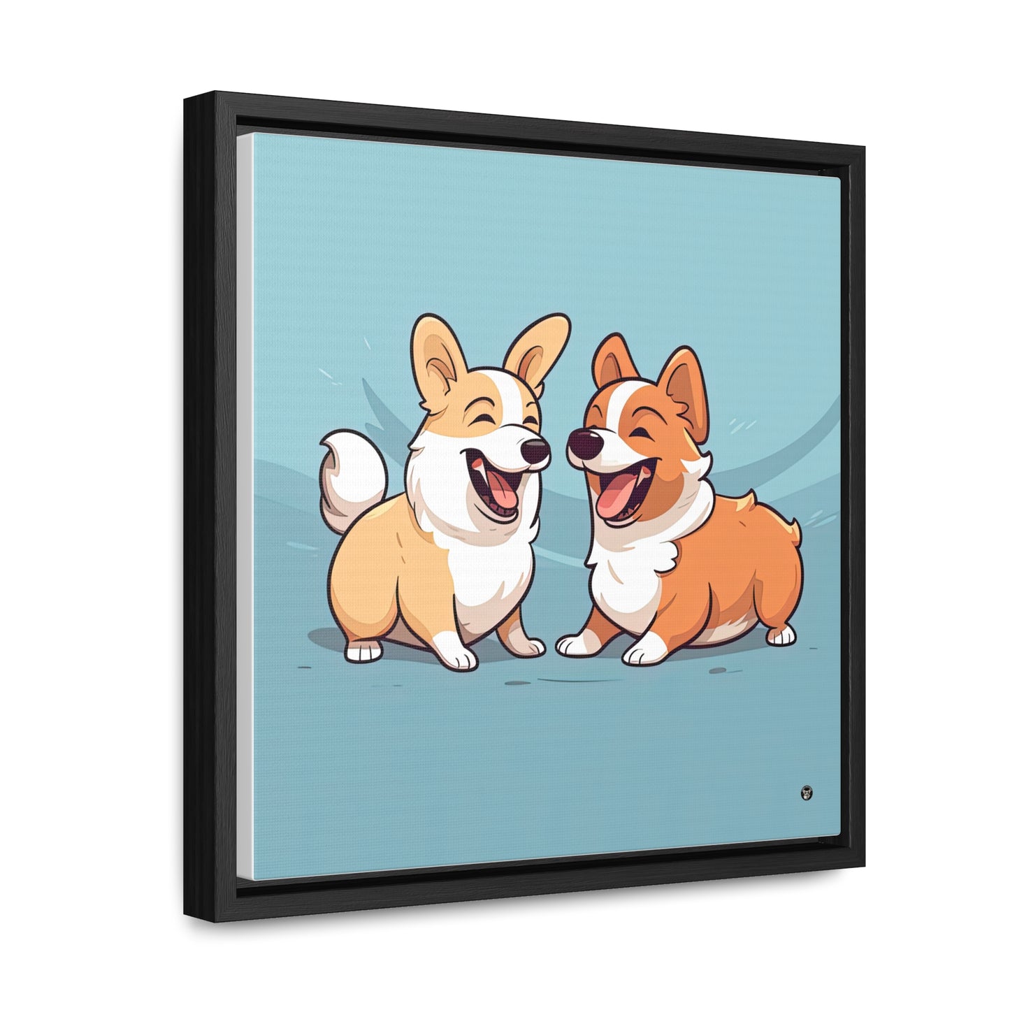 Corgi Couple - Framed on Canvas