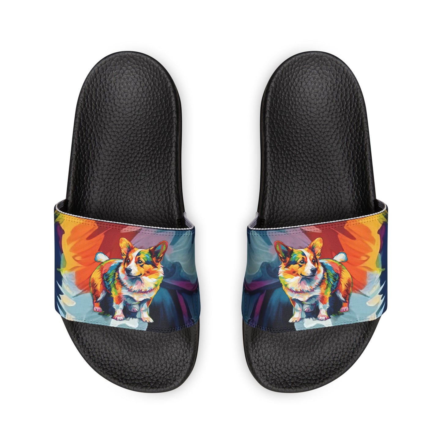 Scouter Corgi Artistic Abstract Women's Casual Slide Sandals - Pool & Beach Slides