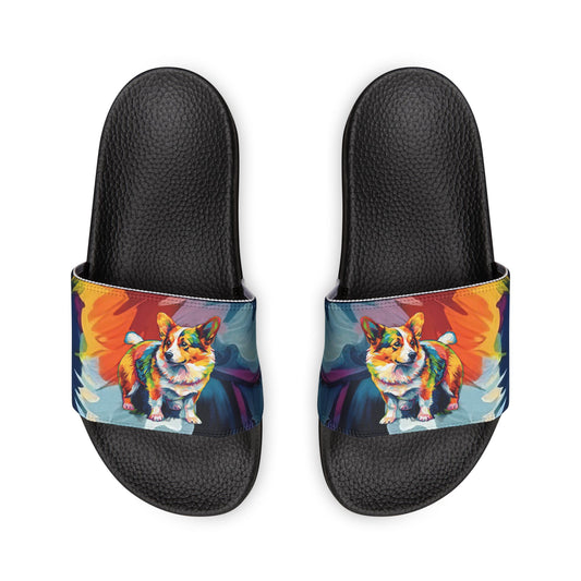 Scouter Corgi Artistic Abstract Women's Casual Slide Sandals - Pool & Beach Slides