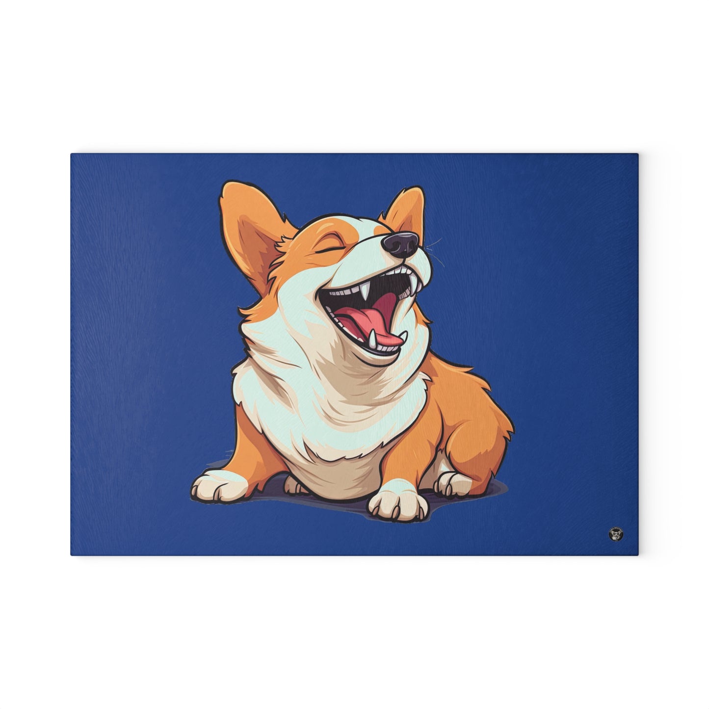 Comical Corgi - Glass Cutting Board
