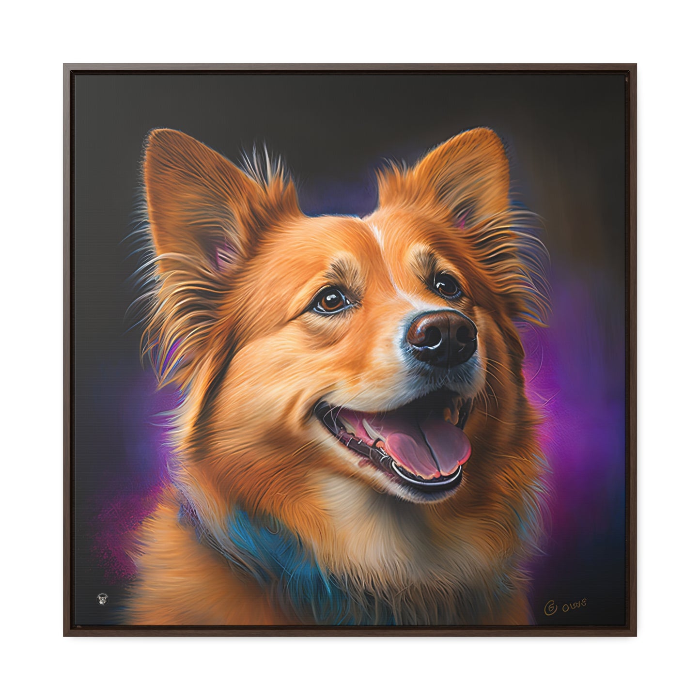 Golden Corgi - Framed on Canvas