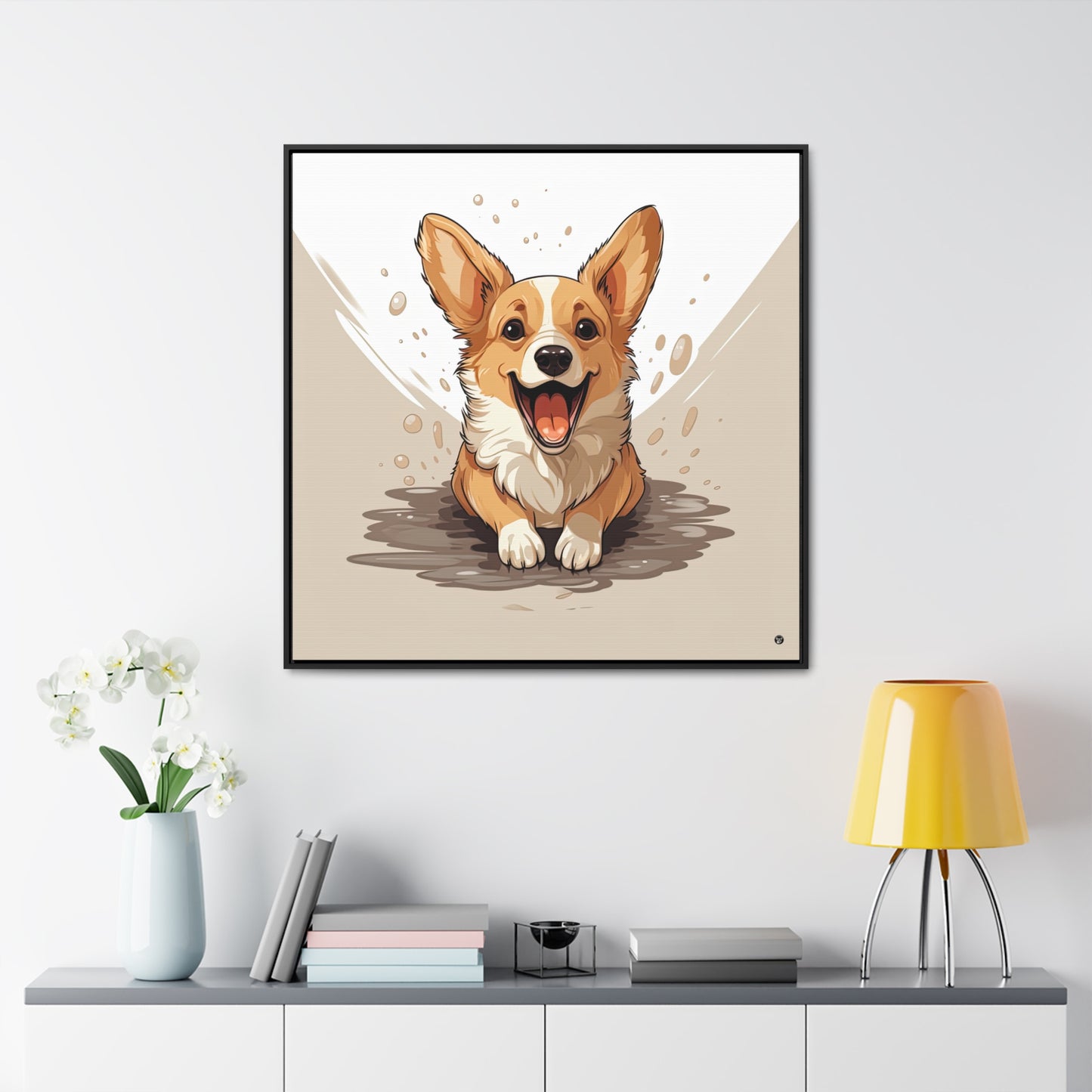 Corgi Cuteness - Framed on Canvas