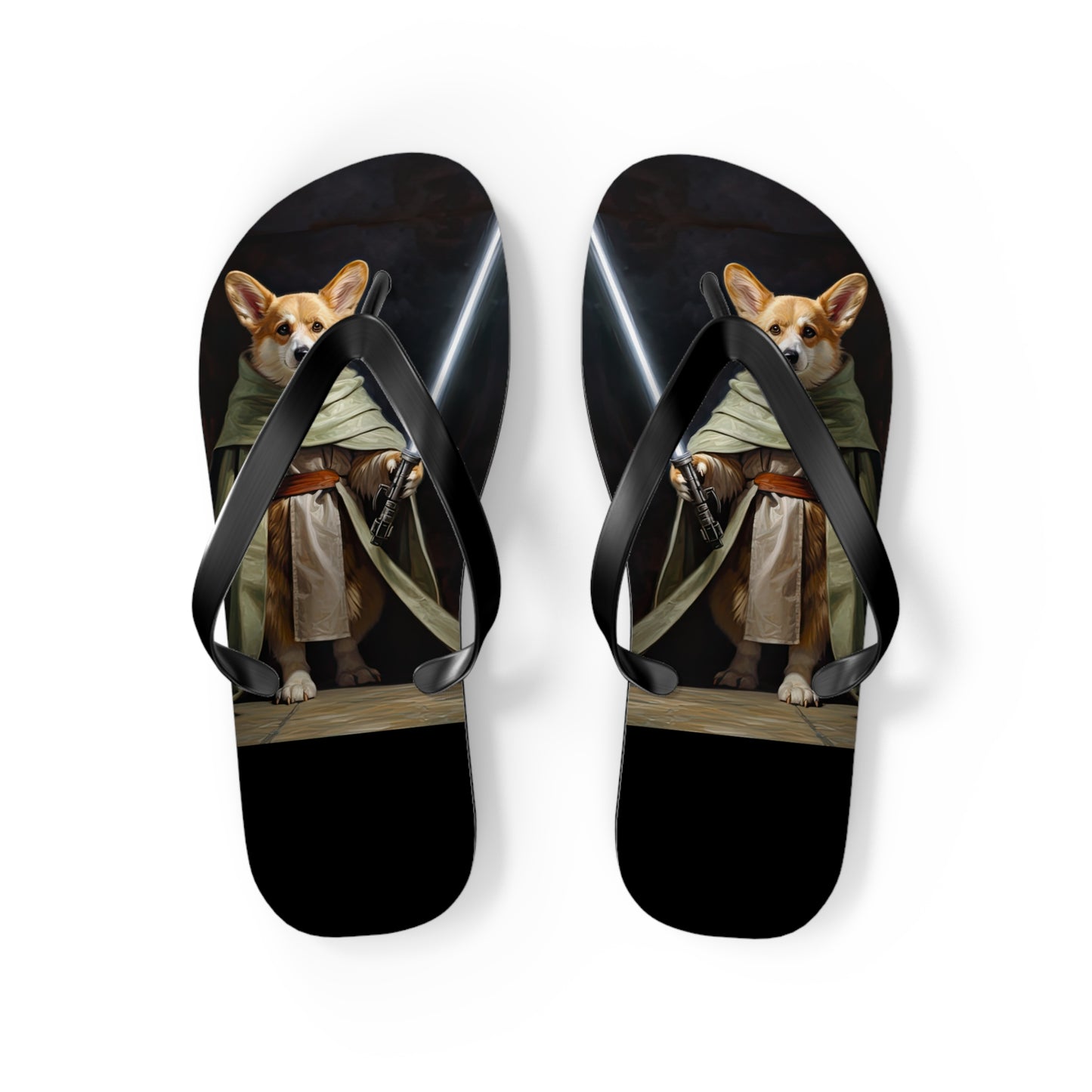 Jedi Corgi Flip-Flops