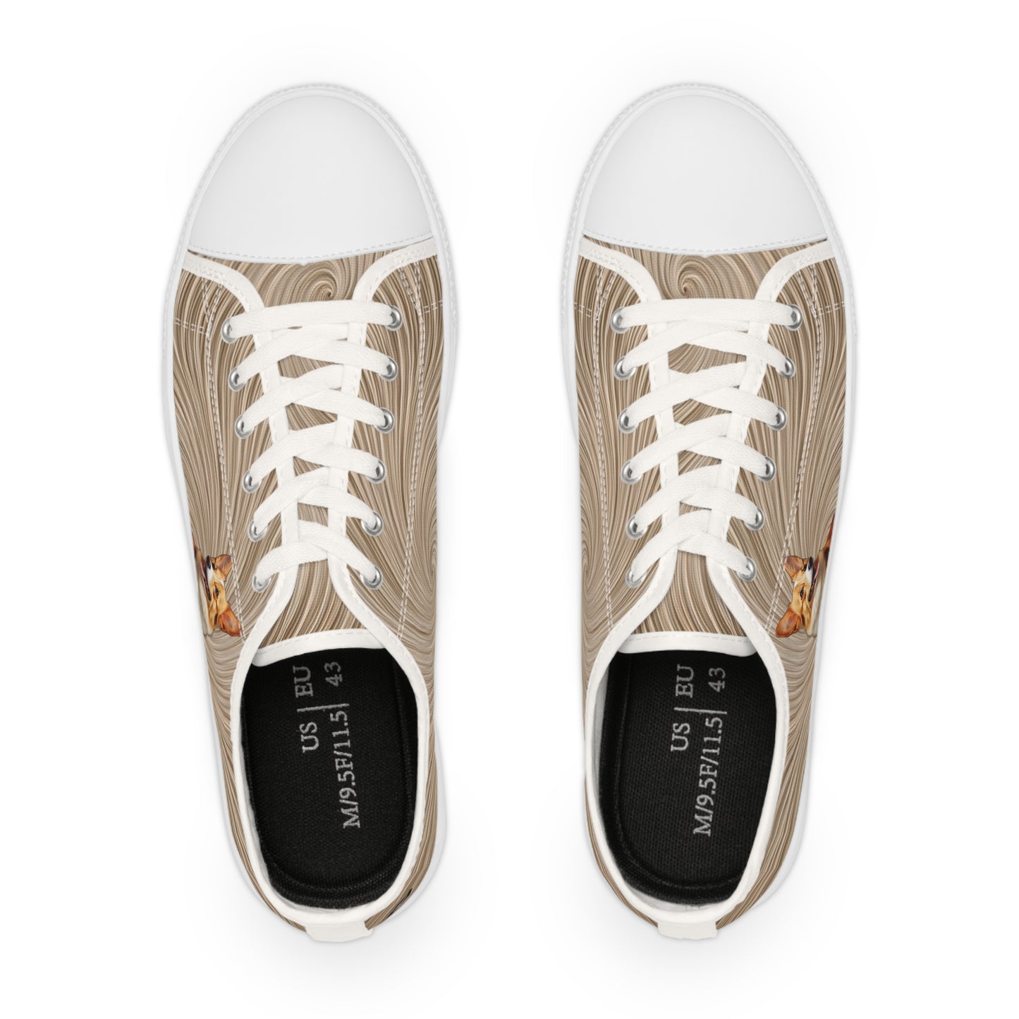Pembroke Portrait Swirling Tan Men's Low Top Casual Canvas Sneakers
