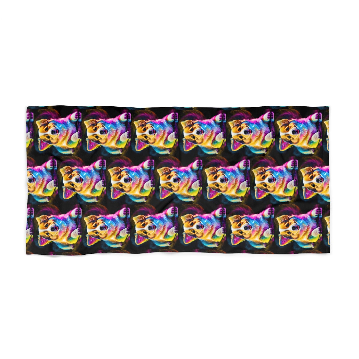 Colorful Corgi Beach Towel