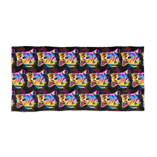 Colorful Corgi Beach Towel