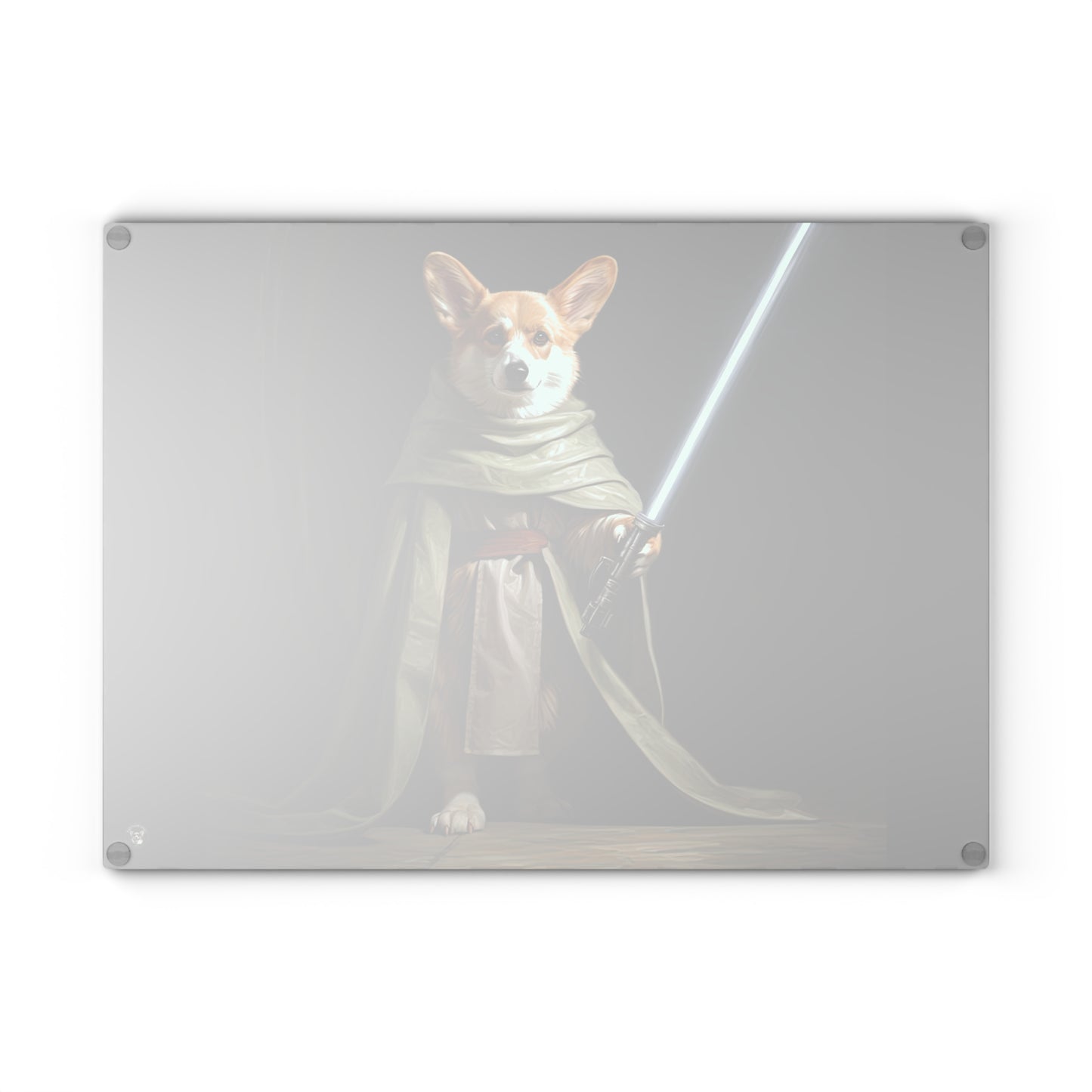 Jedi Corgi - Glass Cutting Board