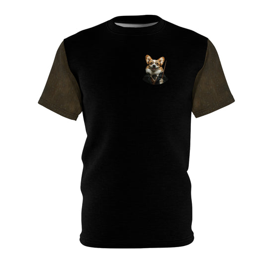 Corgi Potter Artistic Unisex Bold Fashion Black Tee - You're a Wizard, Corgi