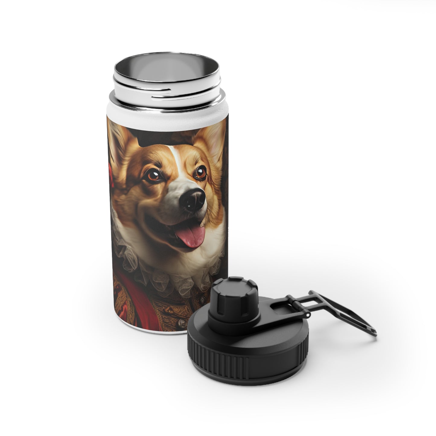 Renaissance Corgi - Water Bottle with Sport Lid