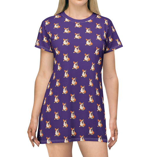 Comical Corgi Mosaic - T-Shirt Dress