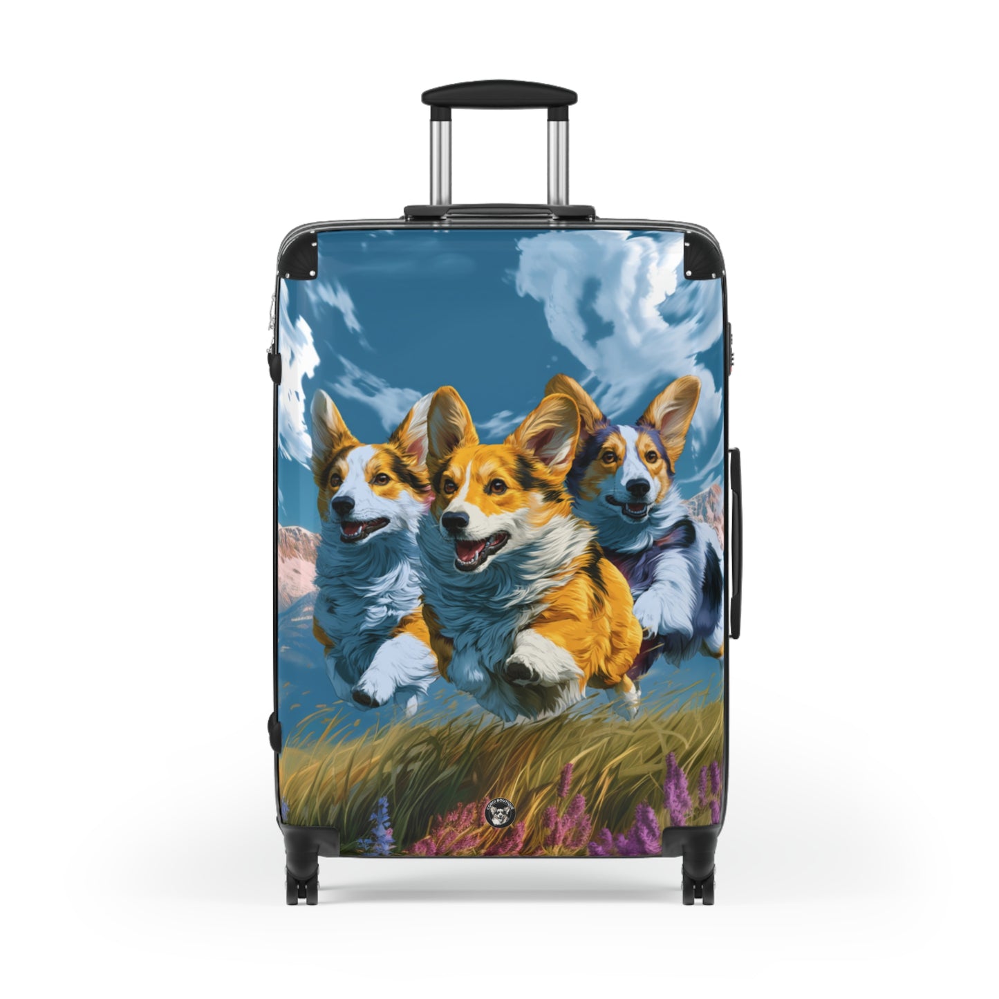 Corgi Running Racers Suitcases — Fast Corgi Racing Pups Rolling Luggage