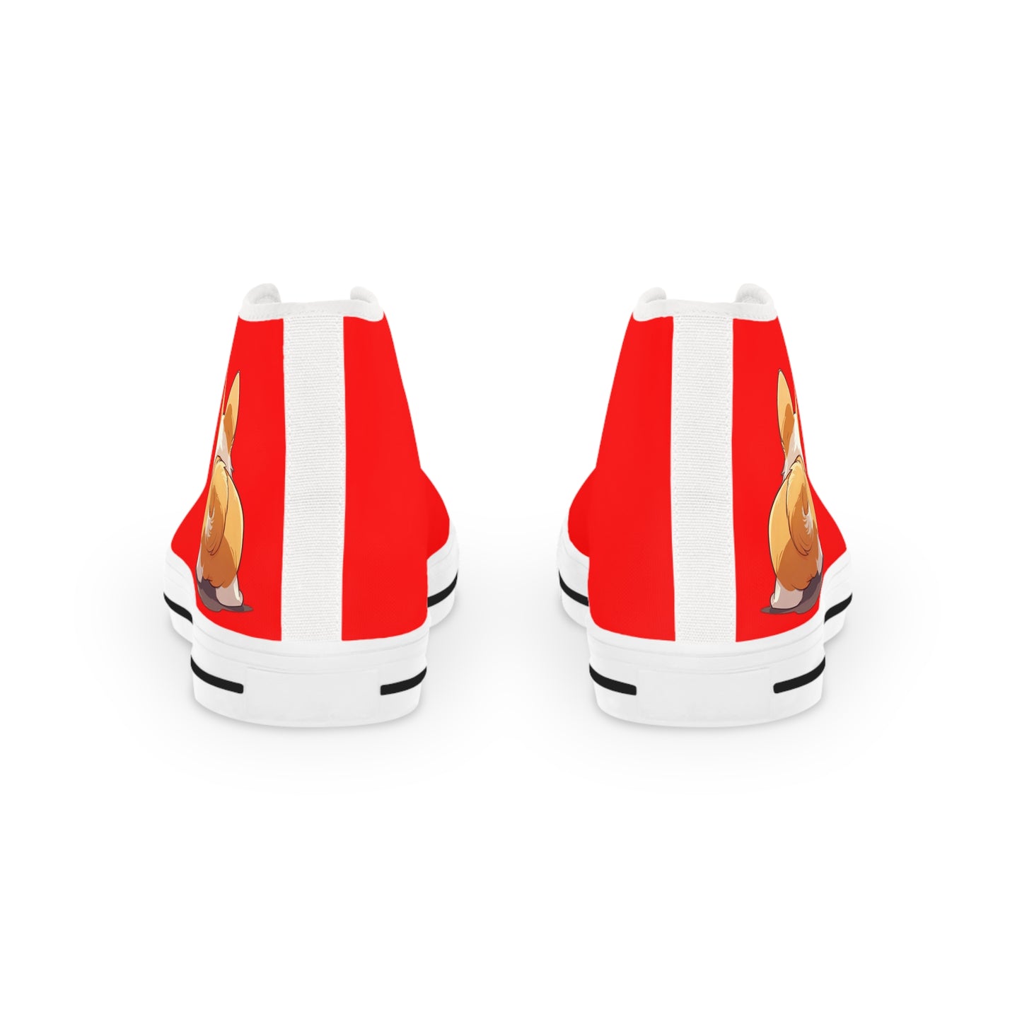 Booty Call Corgi Pop Art Men's High Top Casual Red Canvas Sneakers