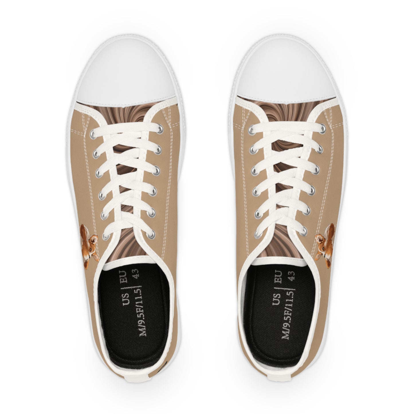 Butt What? Talk To The Butt Contemptuous Corgi Men's Low Top Casual Tan Canvas Sneakers