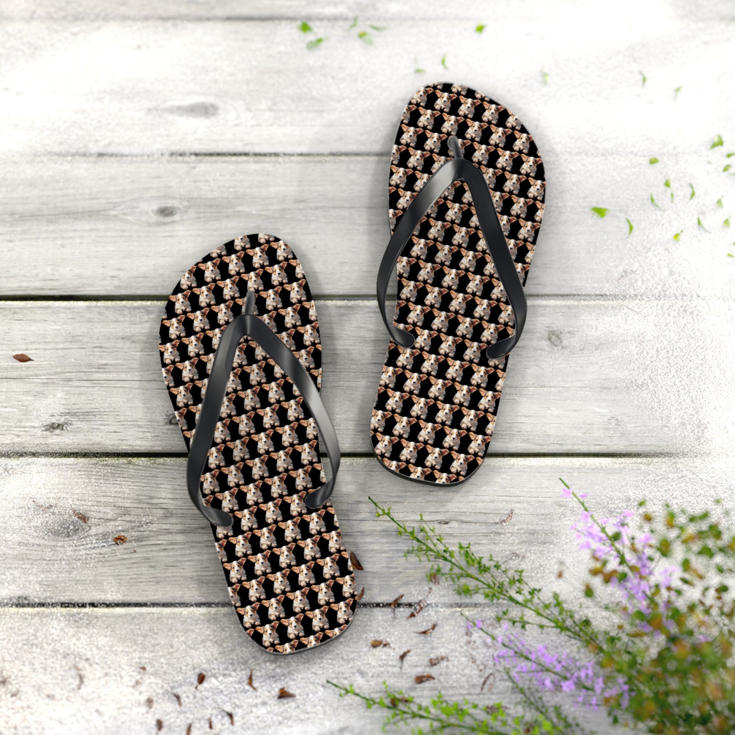 Puppy Love Mosaic Flip-Flops