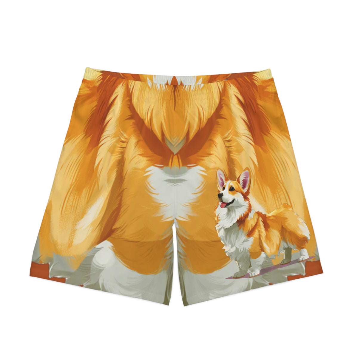 The Queen's Corgi Companion Board Shorts - Multicolor Corgi Swimsuit