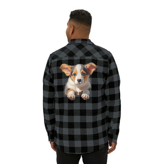 Puppy Portrait - Flannel Shirt