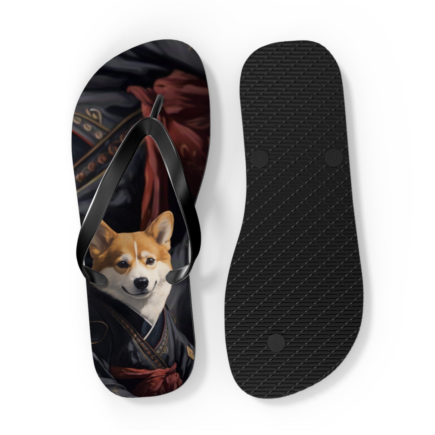 Ninja Corgi Flip-Flops