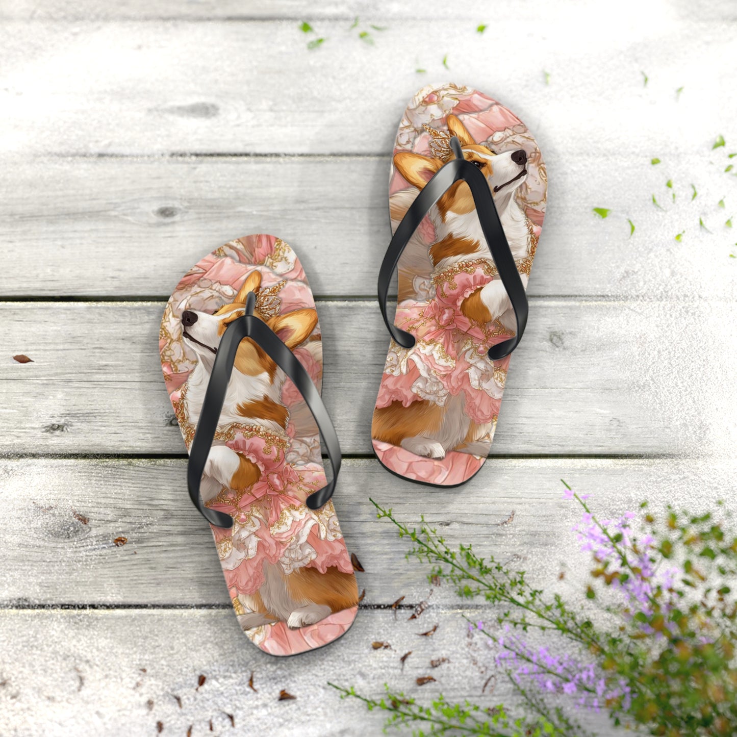 Princess Corgi Flip-Flops