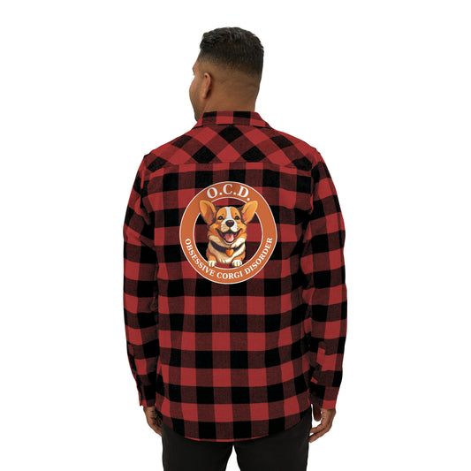 O.C.D. Obsessive Corgi Disorder - Flannel Shirt
