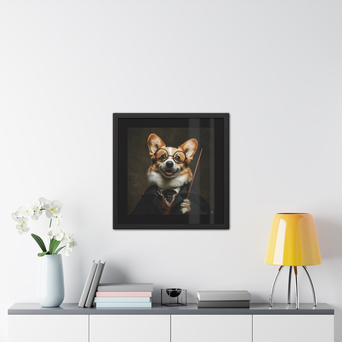 Corgi Potter Framed Print
