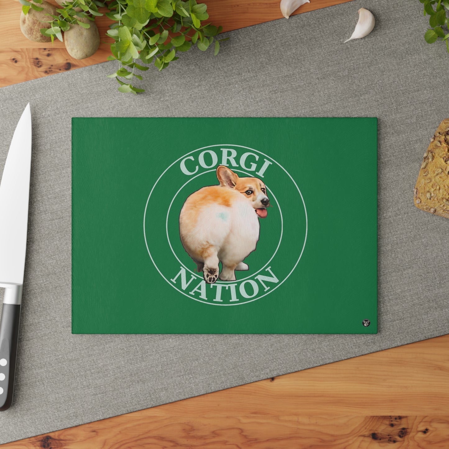 Corgi Nation - Glass Cutting Board