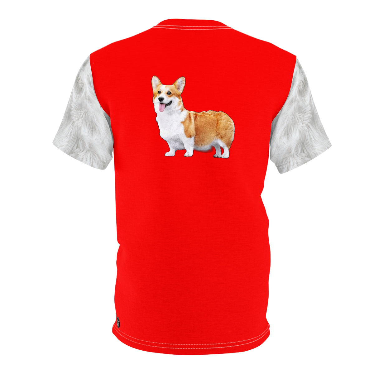 Best In Show Unisex Bold Fashion Tee — Radical Red with White Fur-Effect Flowing Sleeves