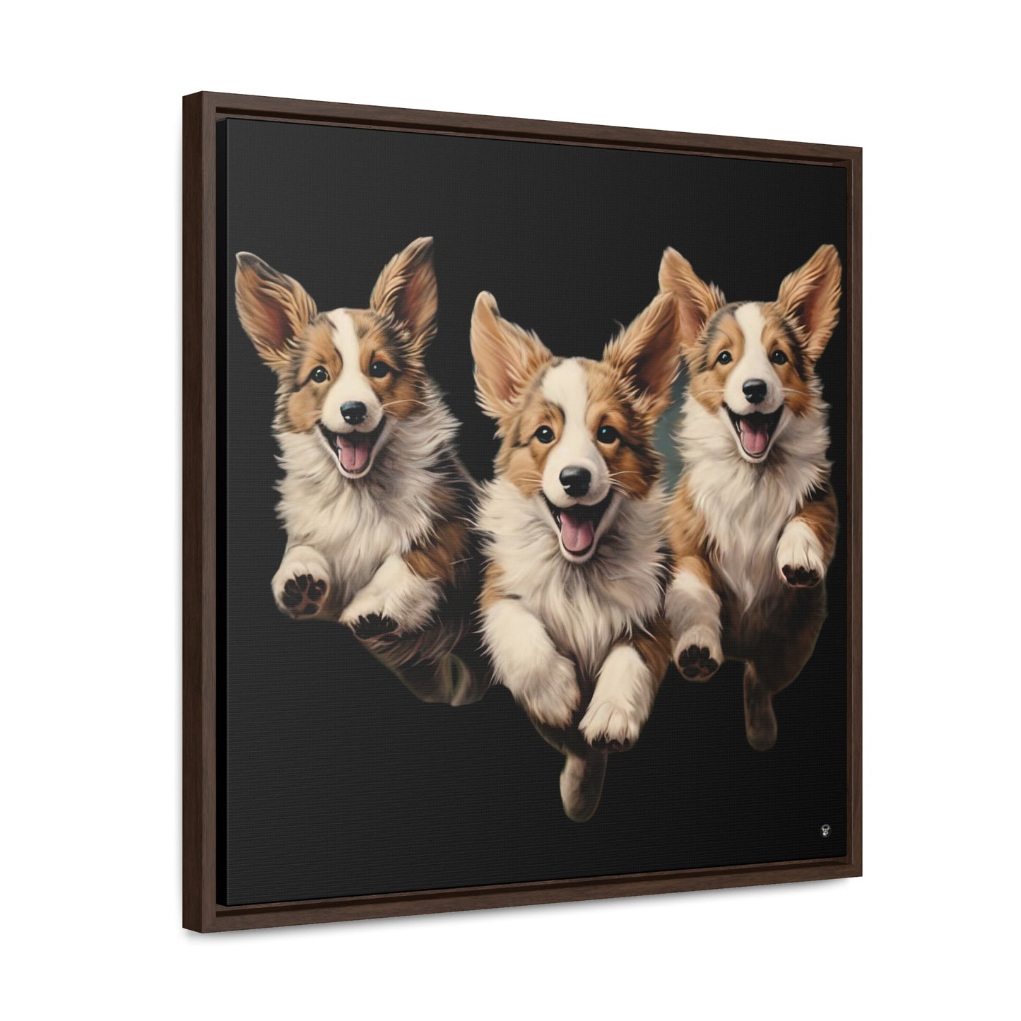 Corgi Enthusiasm - Framed on Canvas