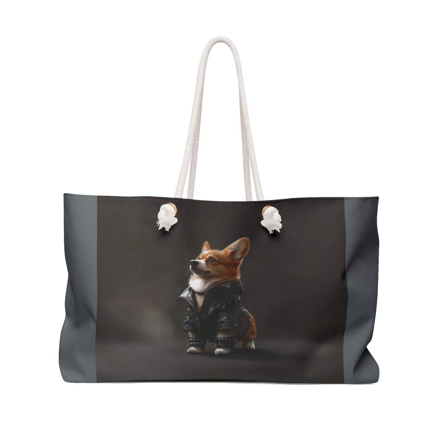 Leader of the Pack Corgi Weekender Beach Bag – Biker Themed Travel Tote