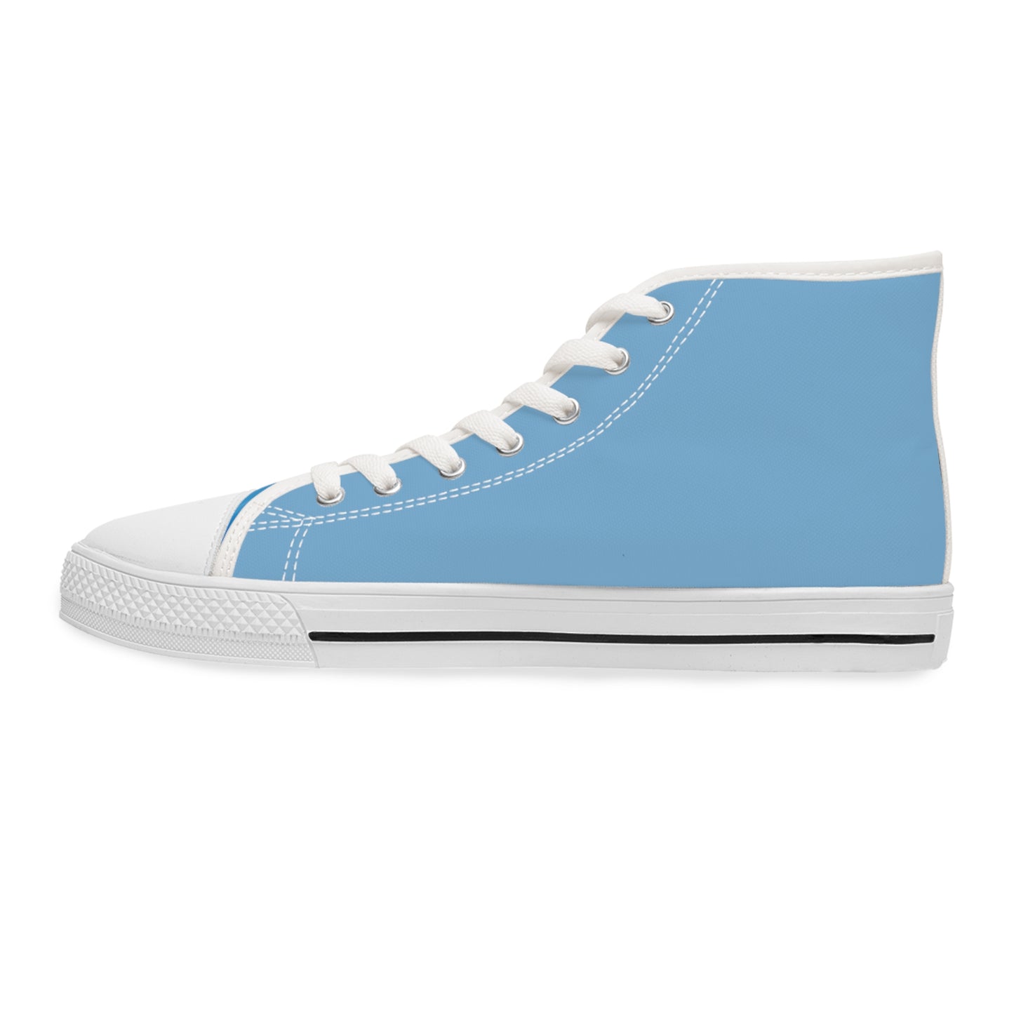 Comical Corgi All Smiles Women's High Top Casual Carolina Blue Canvas Sneakers