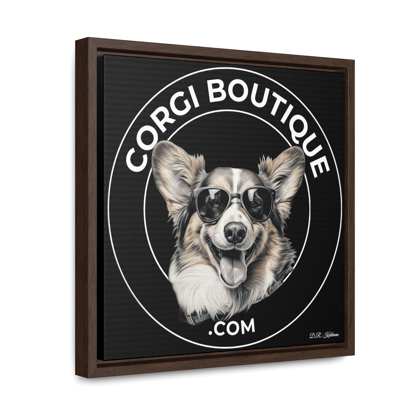 Corgi Boutique - Framed on Canvas