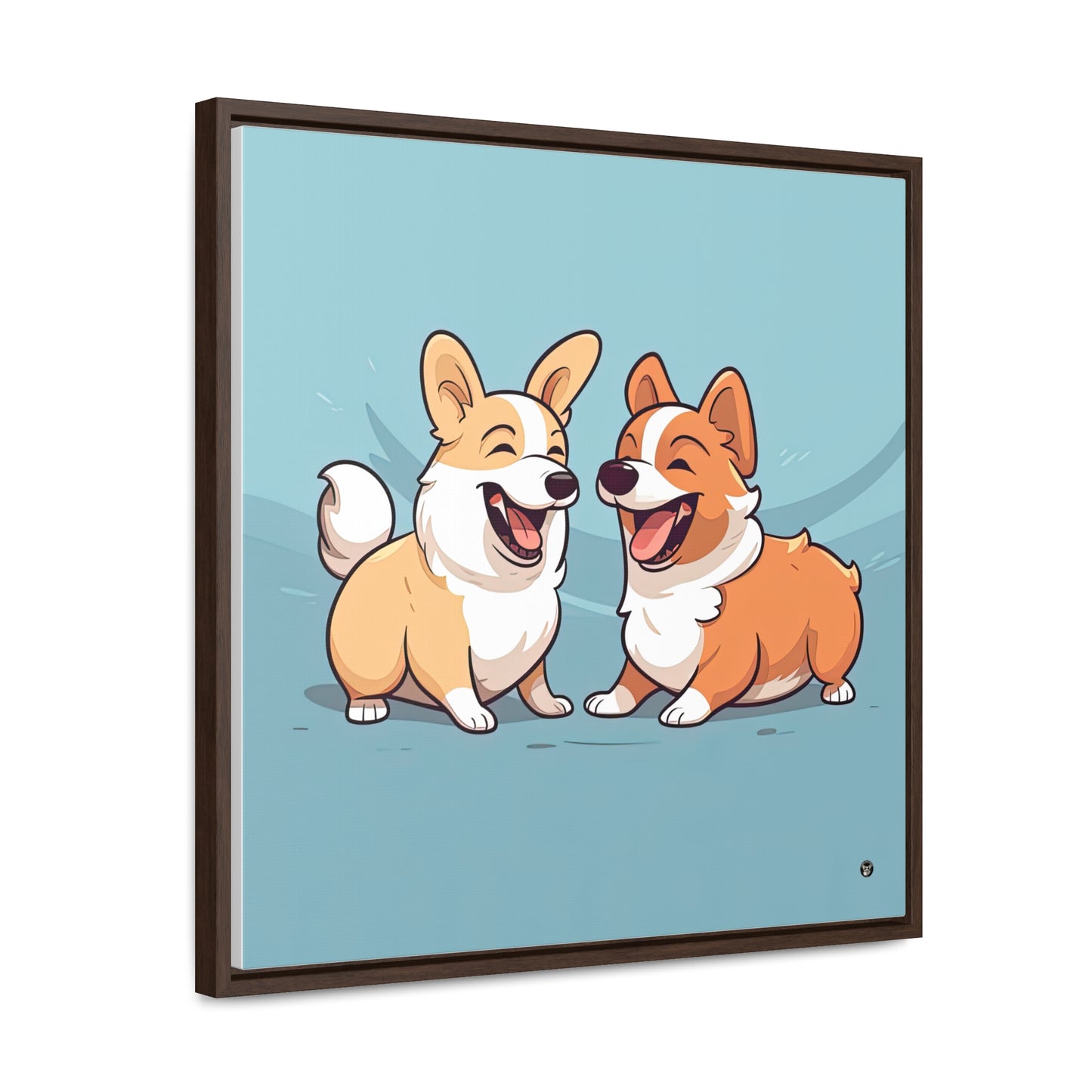 Corgi Couple - Framed on Canvas