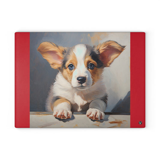 Puppy Portrait - Glass Cutting Board