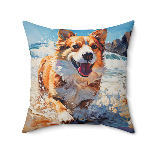 Coastal Corgi - Throw Pillow