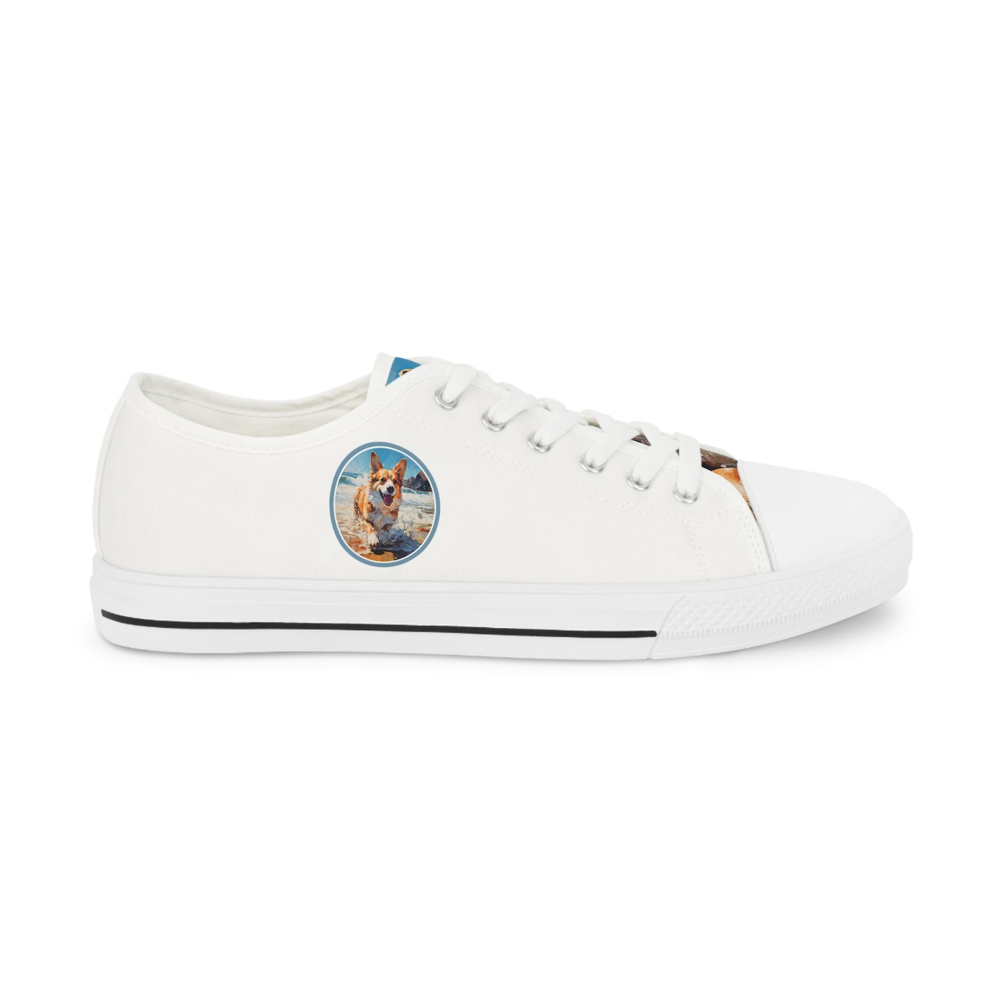 Coastal Corgi - Men's Low Top Sneakers
