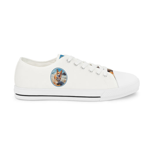 Coastal Corgi - Men's Low Top Sneakers