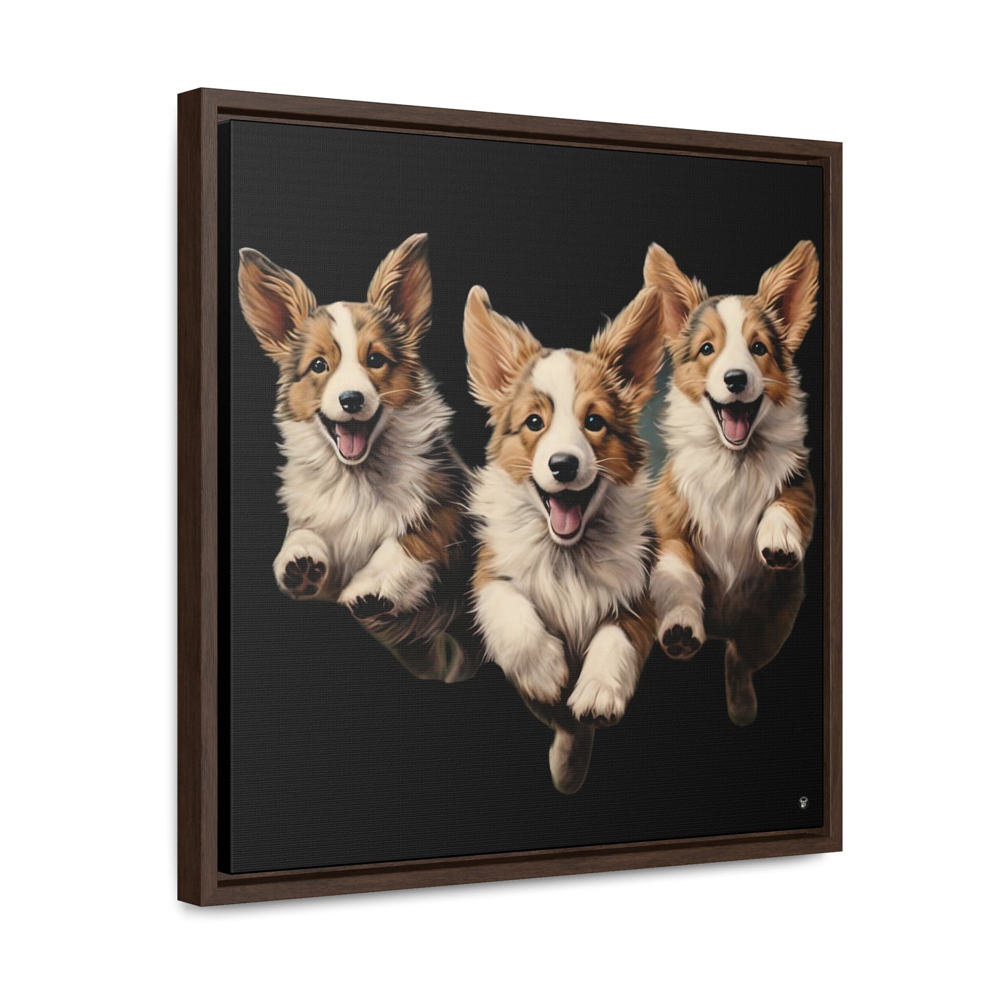 Corgi Enthusiasm - Framed on Canvas