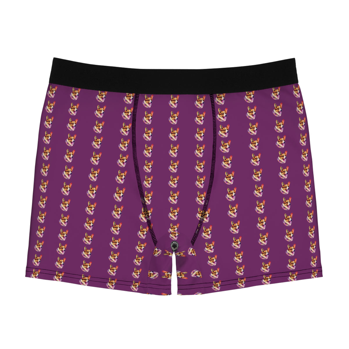 Motley Corgi Repeater Pattern Plum Boxer Briefs