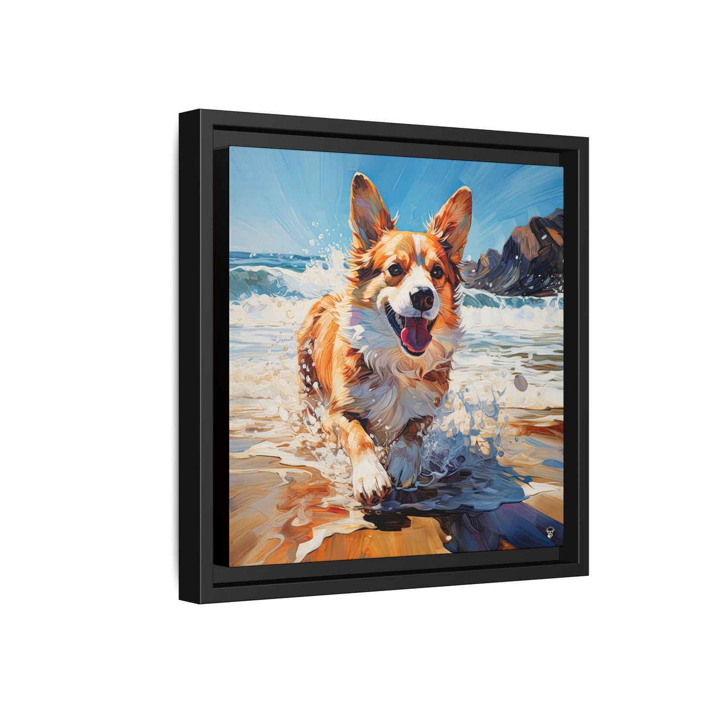 Coastal Corgi on Canvas