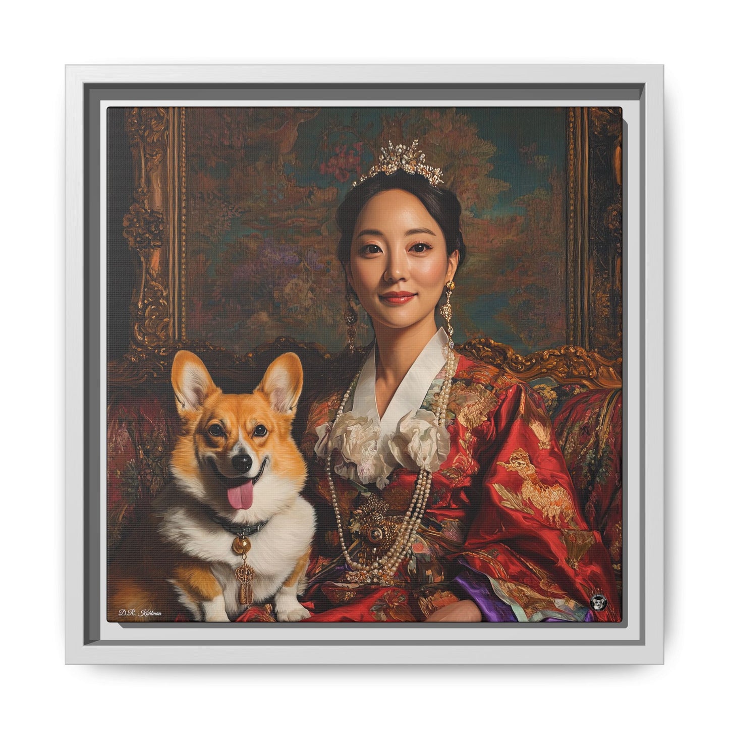 Corgi Queen on Canvas