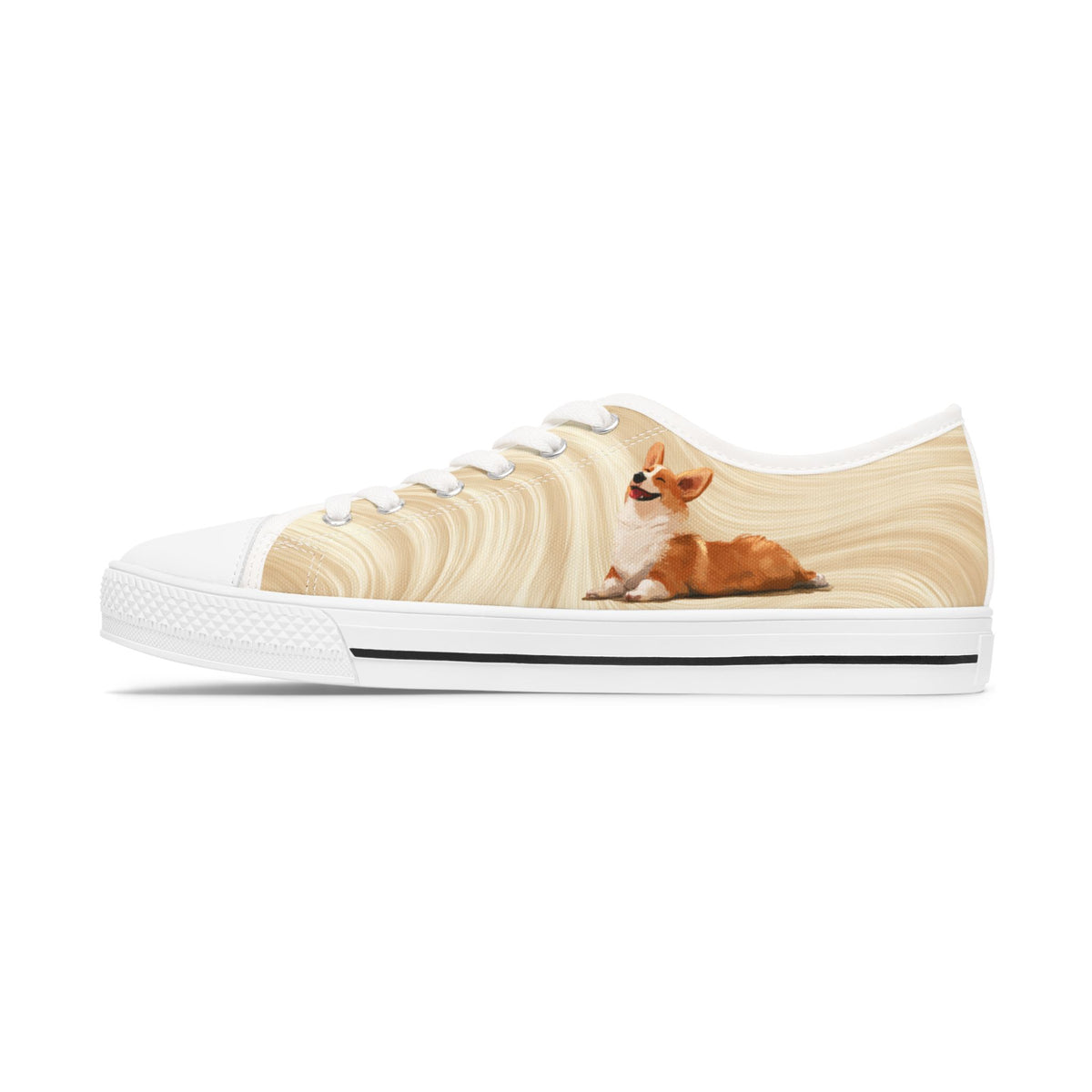 Giddy Sploot Women's Low Top Sneakers — Creamy Champagne Canvas Casual Shoes