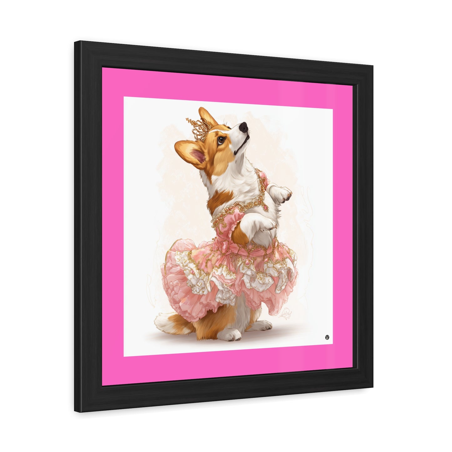 Impression encadrée Princess Corgi