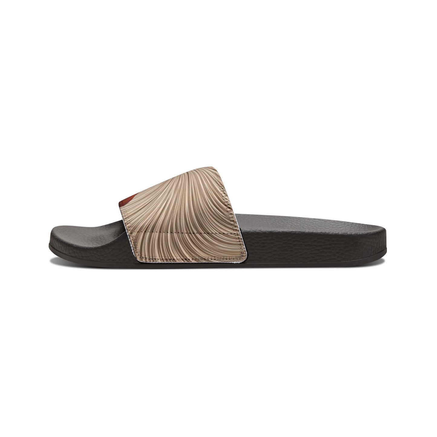 Pembroke Portrait Swirling Tan Men's Gray Slide Sandals - Casual Pool & Beach Slides