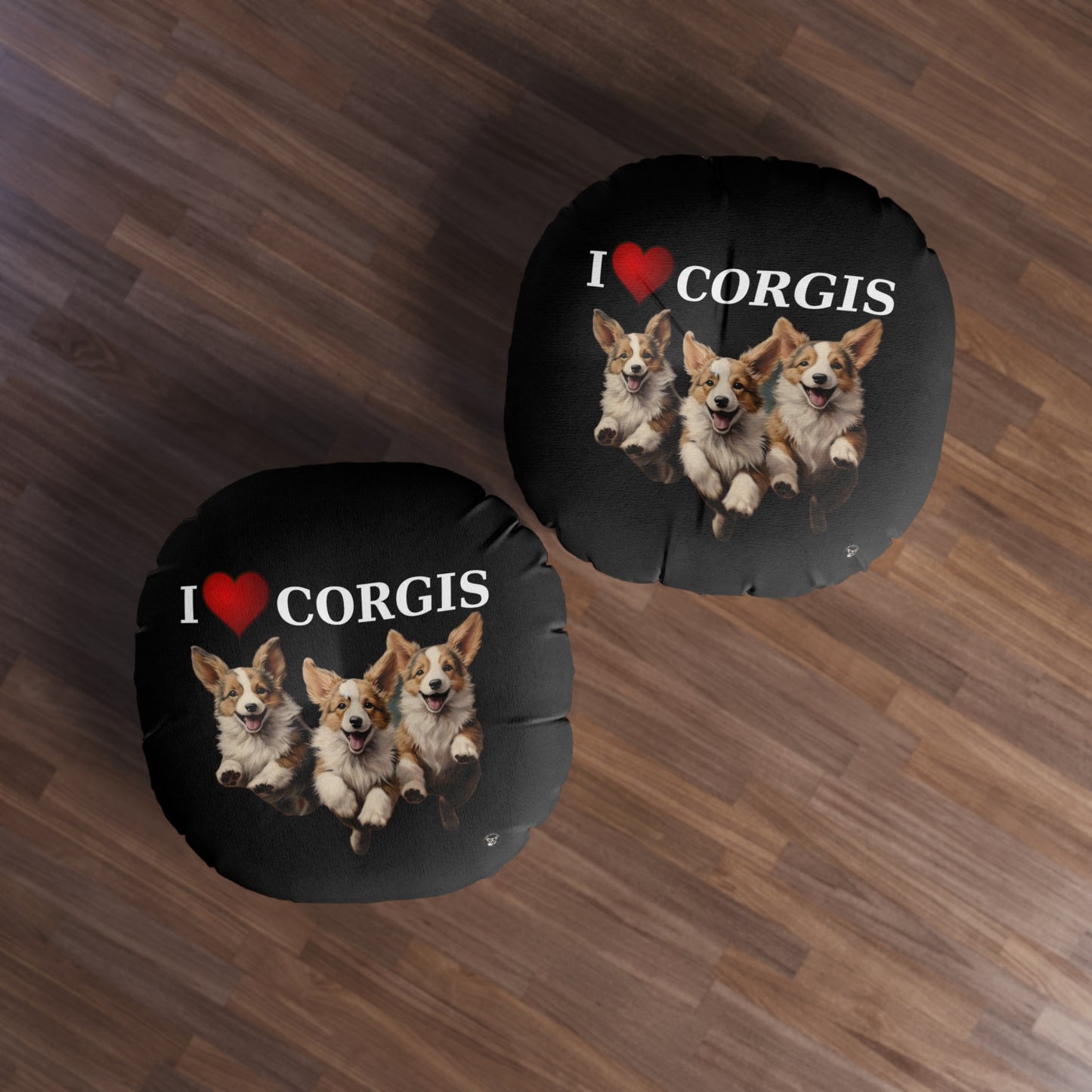 I Heart Corgis in Black - Floor Pillow