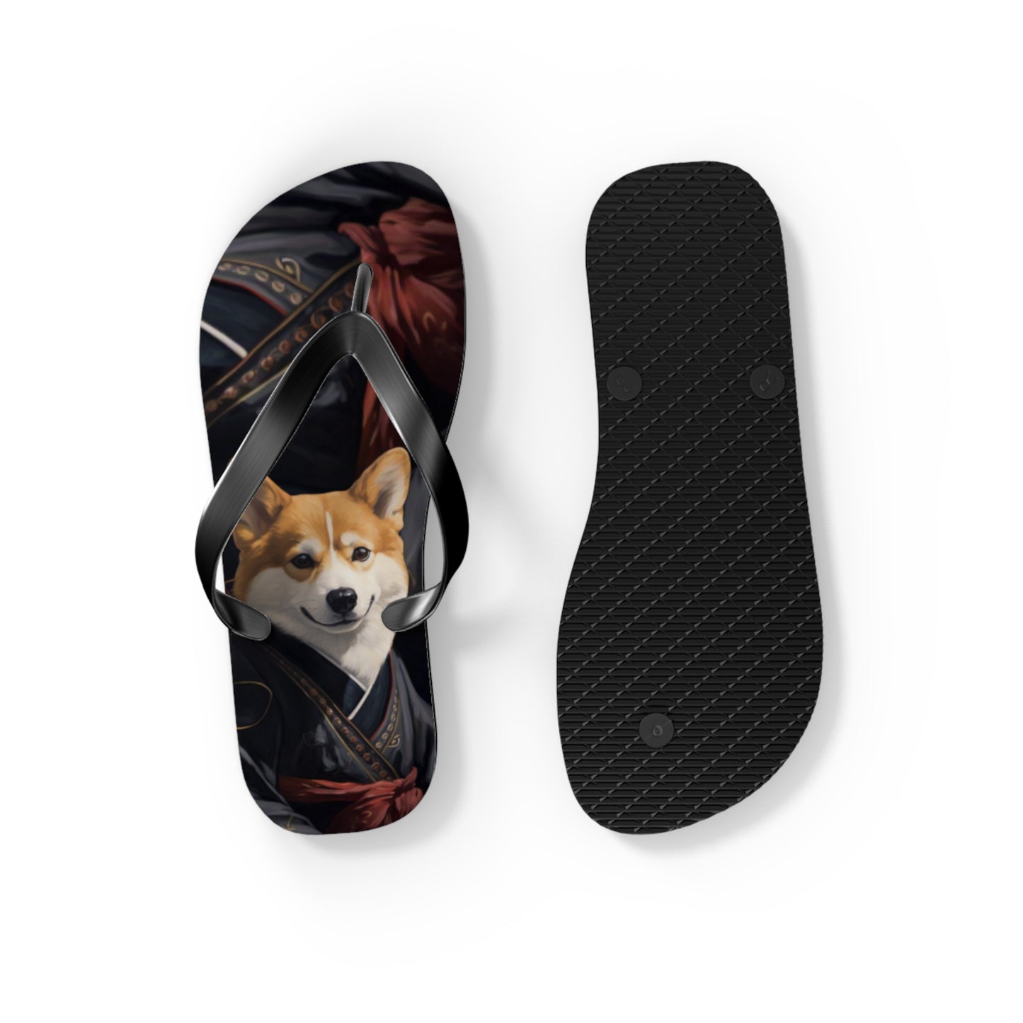 Ninja Corgi Flip-Flops