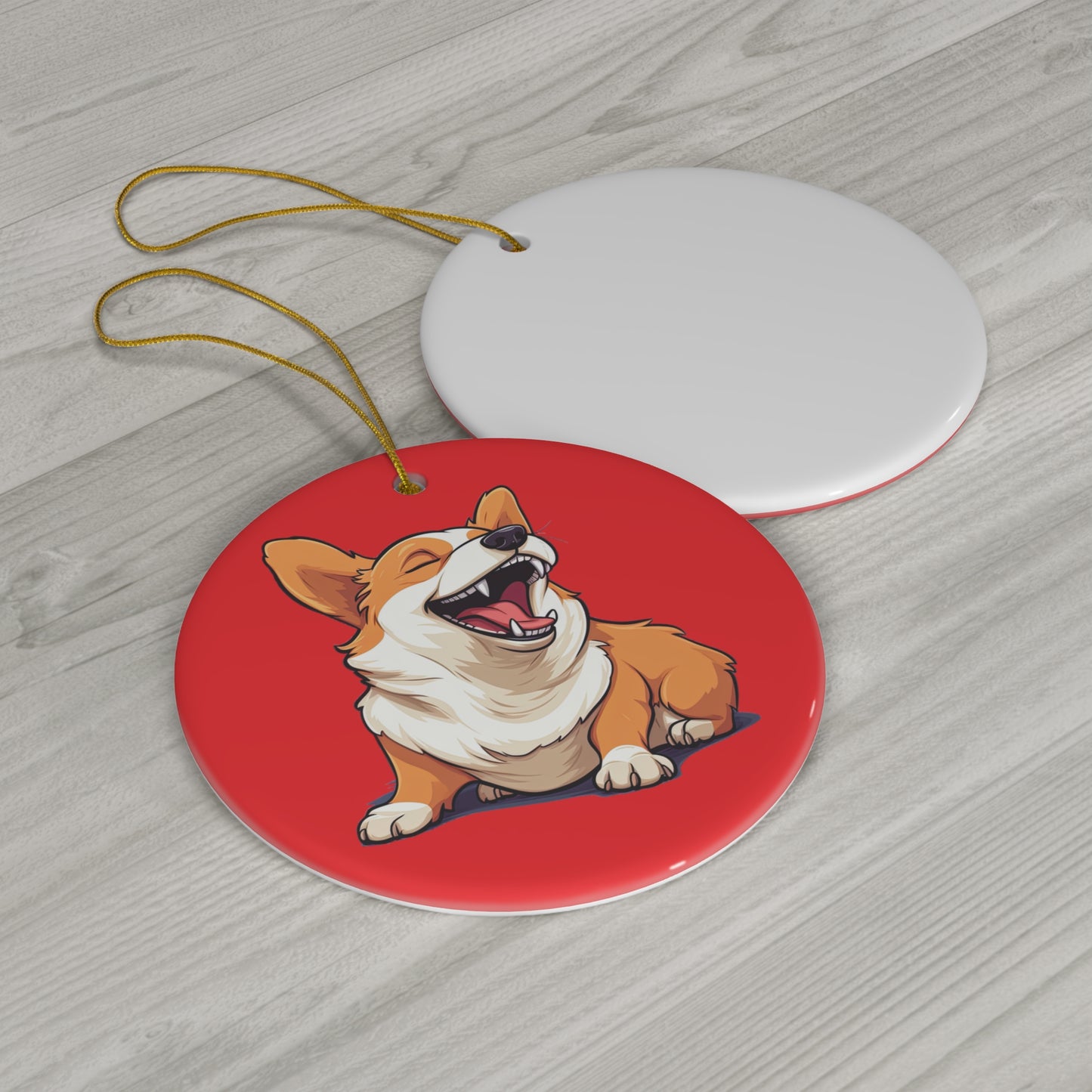 Comical Corgi - Ceramic Ornament