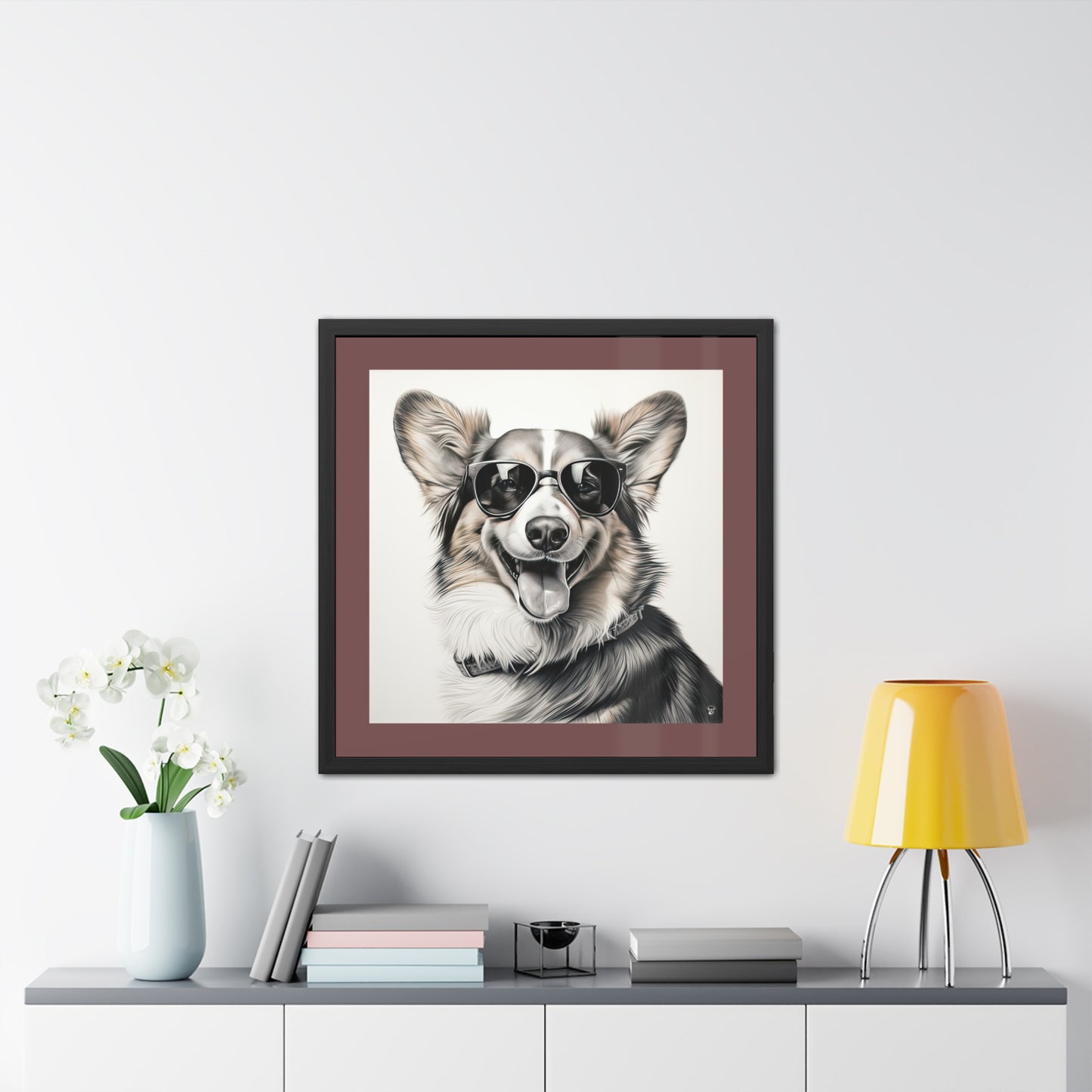 Impression encadrée Corgi Cool