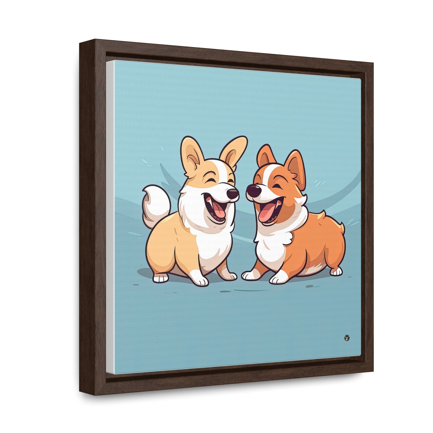 Corgi Couple - Framed on Canvas